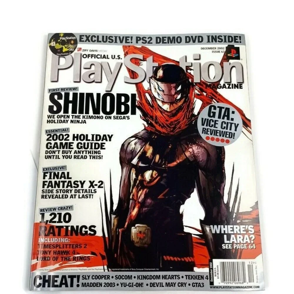 PlayStation Magazine Shinobi 02' Issue 63 *NO DEMO DISC *MINOR WEAR